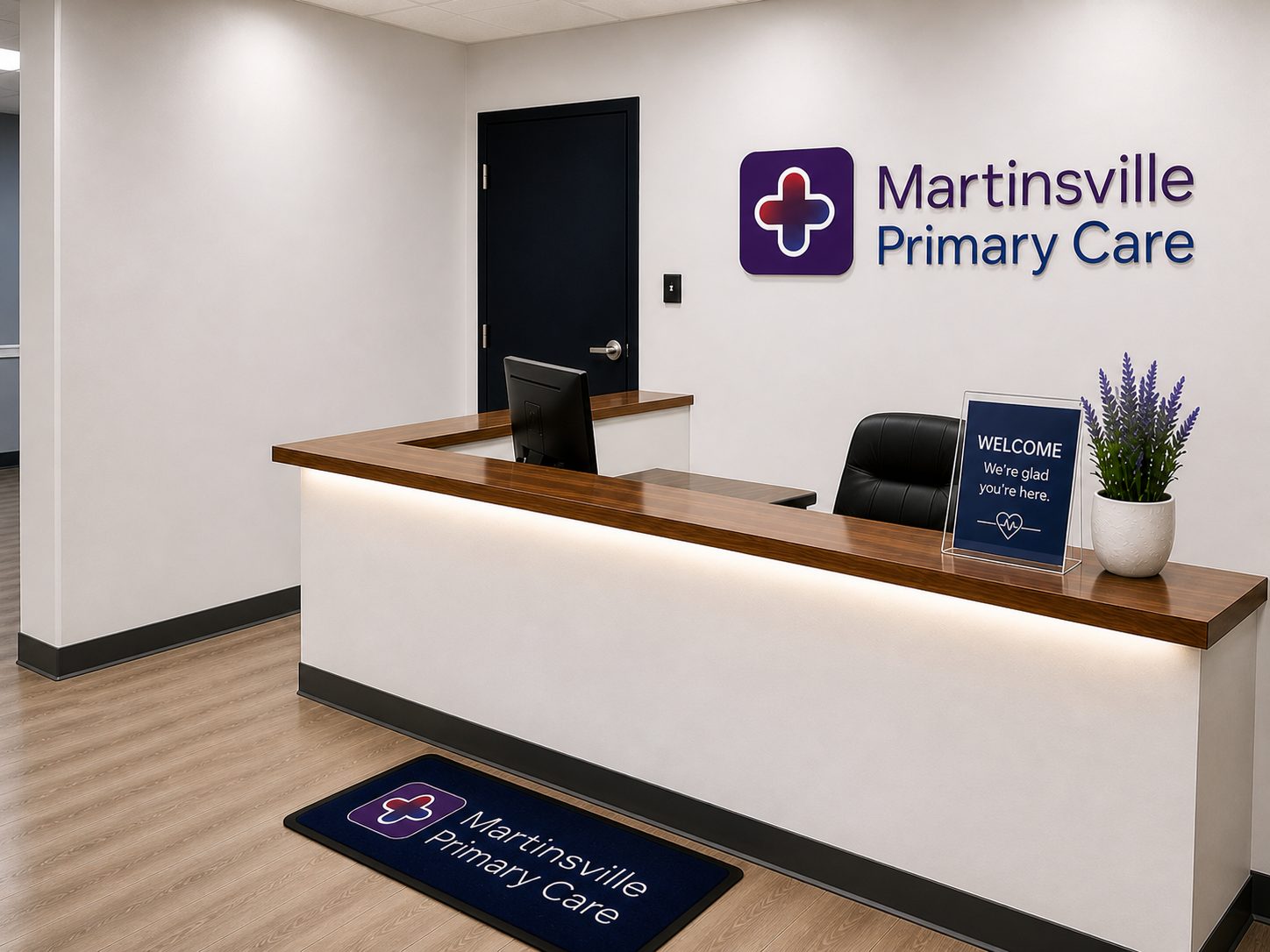 The Martinsville Primary Care front desk