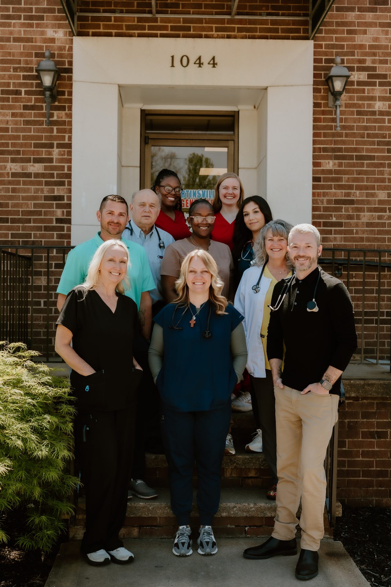 The Martinsville Urgent Care staff in front of the building